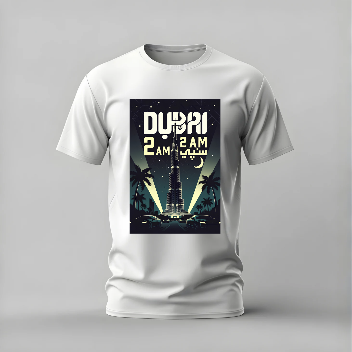 dubai 2am tshirt; burj khalifa shirt; dubai night graphic tee; dubai 2am tshirt; city night shirt; unisex dubai tee; men cotton tshirt; half sleeve printed tshirt; streetwear; casual wear; dubai merch; burj graphic shirt
