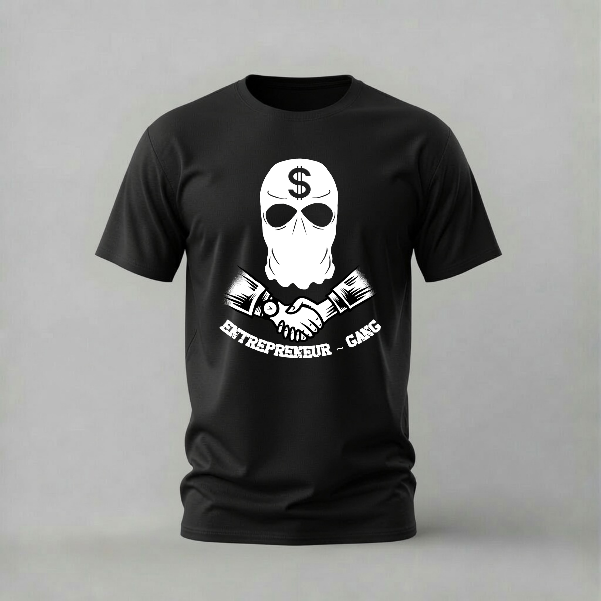 entrepreneur gang tshirt; business handshake shirt; entrepreneur graphic tee; hustle gang tshirt; deal handshake shirt; unisex entrepreneur tee; men cotton tshirt; half sleeve printed tshirt; streetwear; casual wear; entrepreneur merch; hustle graphic shirt
