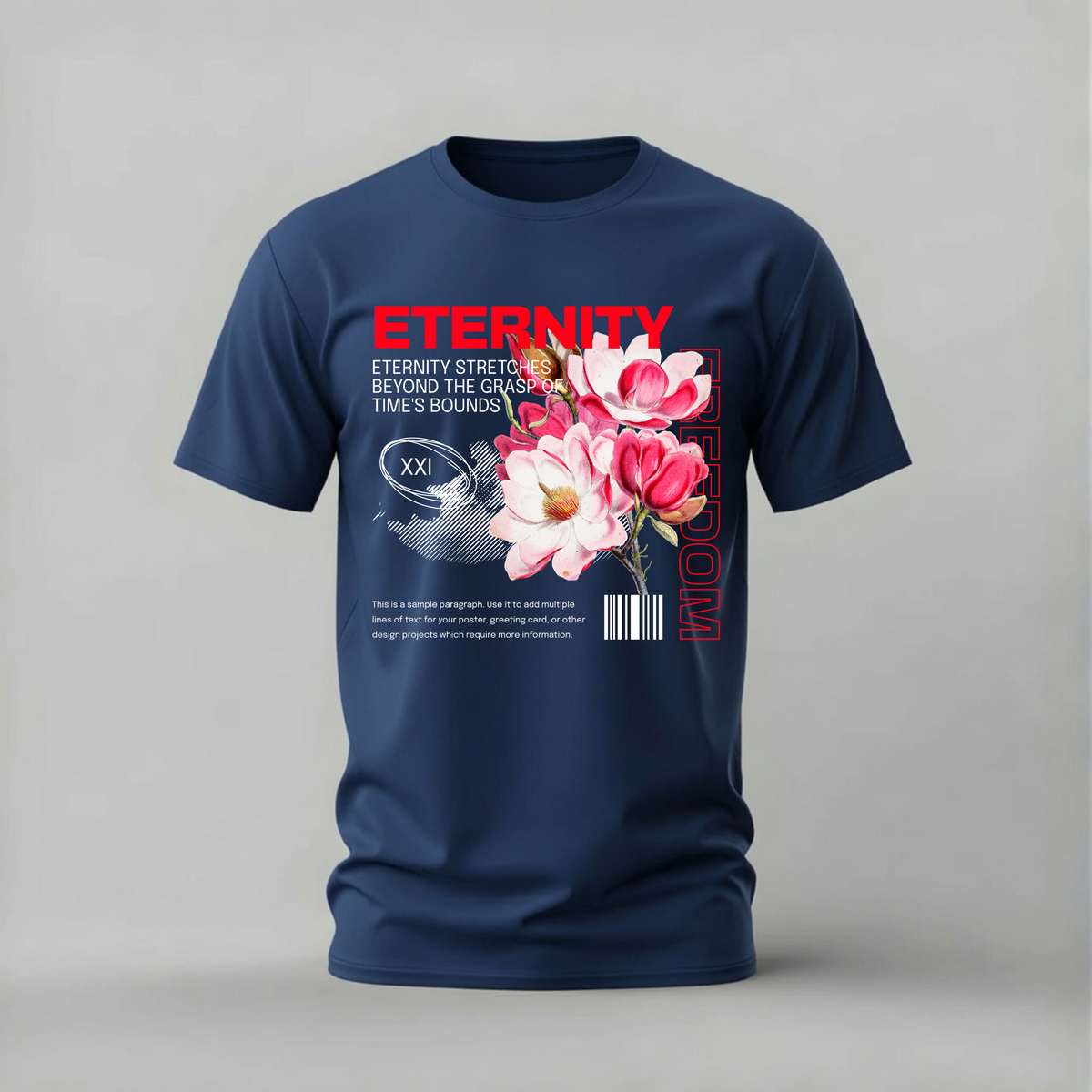 eternity tshirt; magnolia flowers shirt; freedom graphic tee; floral art tshirt; unisex floral tee; men cotton tshirt; half sleeve printed tshirt; art merch; casual wear