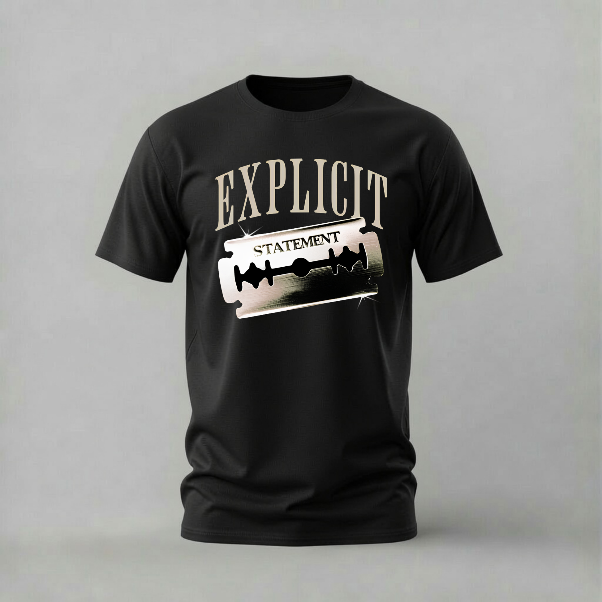 explicit statement tshirt; razor blade shirt; explicit graphic tee; statement razor tshirt; edgy blade shirt; unisex explicit tee; men cotton tshirt; half sleeve printed tshirt; streetwear; casual wear; edgy merch; razor graphic shirt