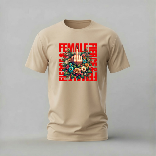 female fierce tshirt; middle finger floral shirt; feminist graphic tee; flower middle finger tshirt; unisex graphic tee; men cotton tshirt; half sleeve printed tshirt; street merch; casual wear