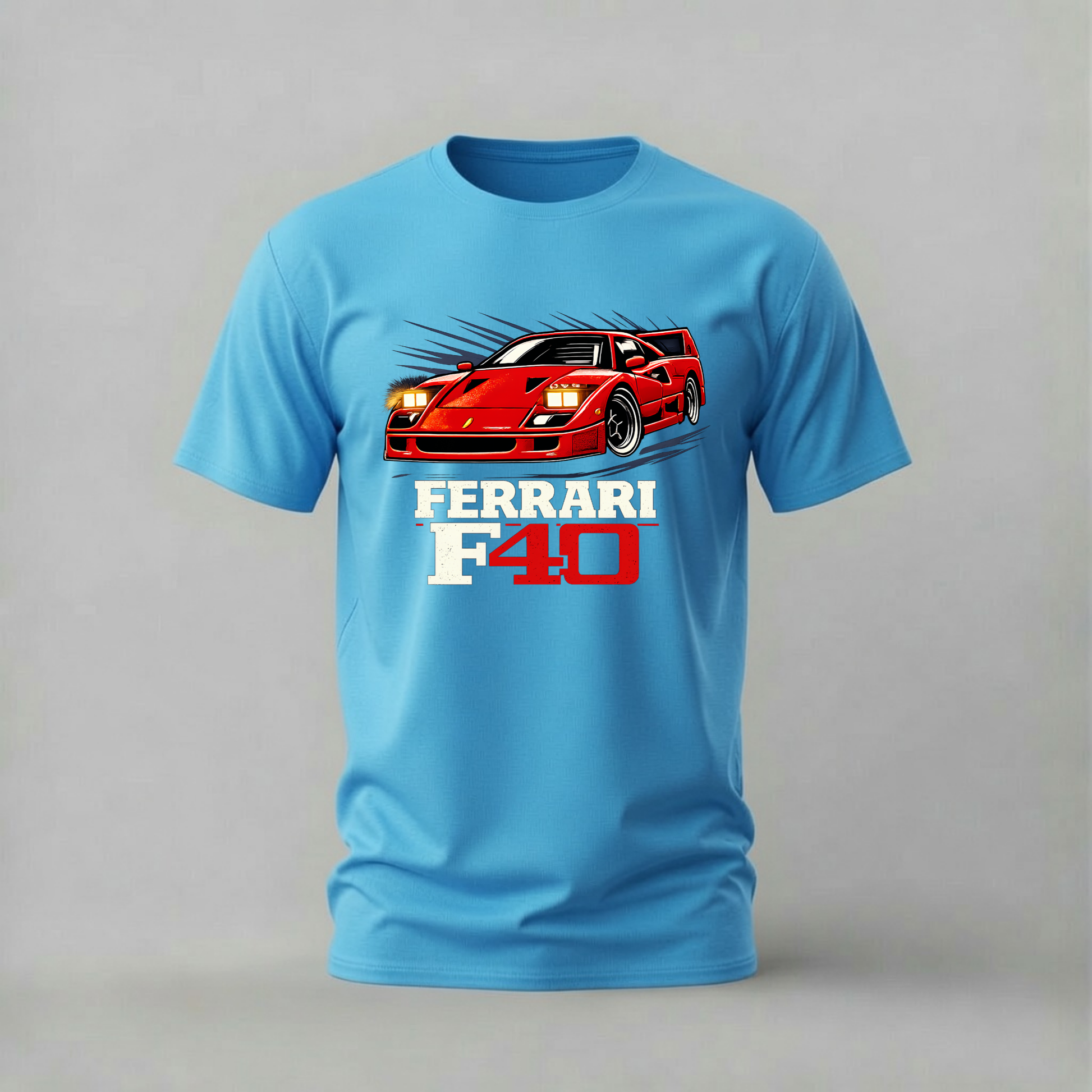 ferrari f40 tshirt; f40 graphic shirt; ferrari supercar tee; iconic f40 tshirt; red ferrari graphic; italian supercar shirt; unisex ferrari tshirt; men cotton tshirt; half sleeve printed tshirt; streetwear; casual wear; ferrari merch; f40 fan shirt
