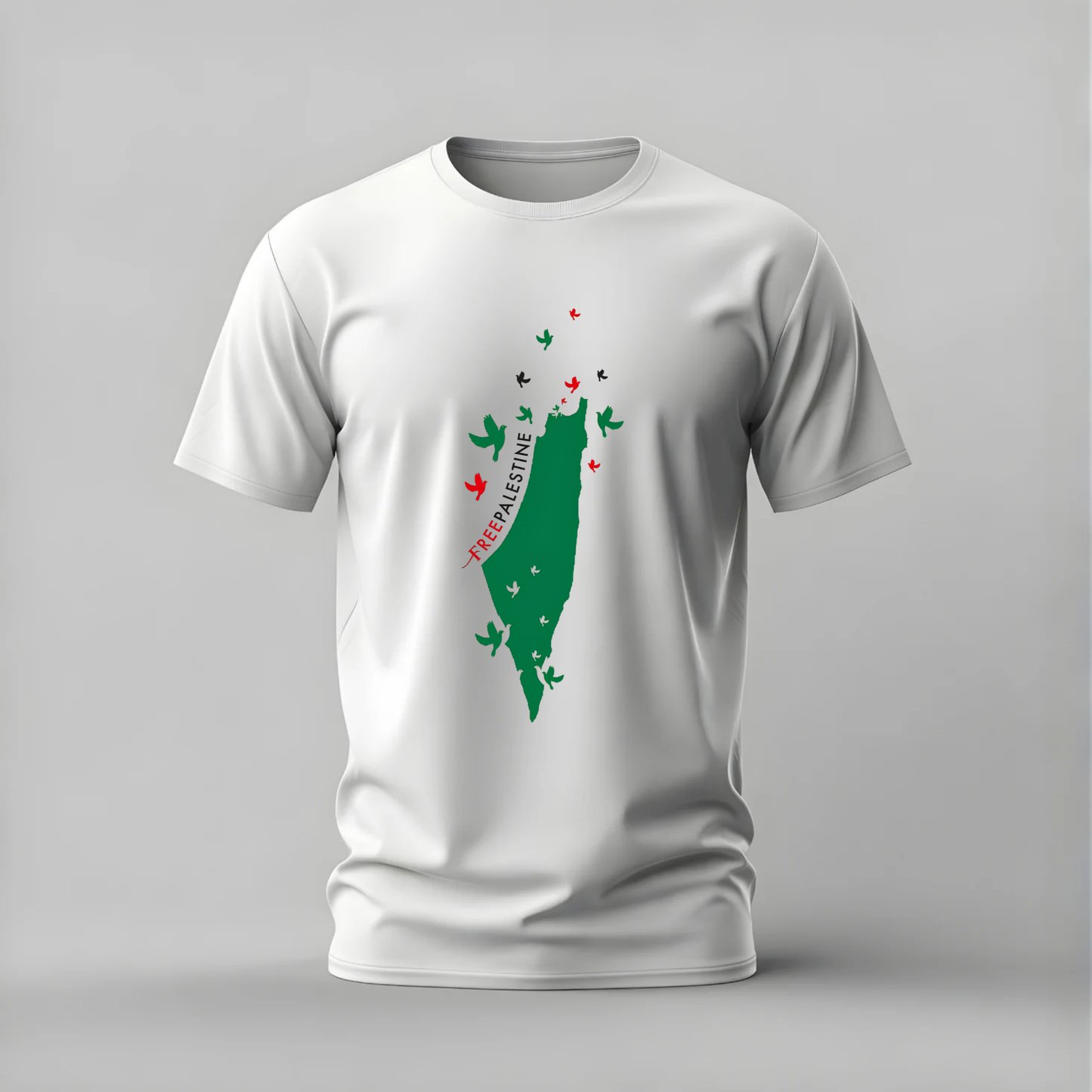 free palestine tshirt; palestine map shirt; free palestine graphic tee; solidarity palestine tshirt; palestine birds graphic; unisex palestine tee; men cotton tshirt; half sleeve printed tshirt; streetwear; casual wear; palestine merch; freedom map shirt
