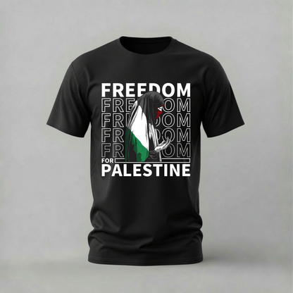 freedom for palestine tshirt; solidarity palestine shirt; freedom palestine graphic tee; palestine justice tshirt; unisex solidarity tee; men cotton tshirt; half sleeve printed tshirt; streetwear; casual wear; palestine merch; freedom graphic shirt
