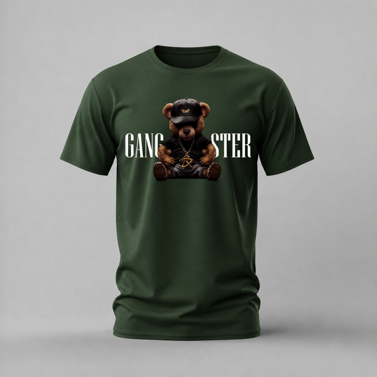 gangster teddy bear tshirt; cool bear shirt; gangster bear graphic tee; street teddy tshirt; unisex graphic tee; men cotton tshirt; half sleeve printed tshirt; street merch; casual wear
