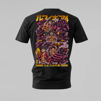 gear 4 multi tshirt; luffy boundman shirt; gear fourth graphic tee; luffy multi pose tshirt; unisex gear 4 multi tee; men cotton tshirt; half sleeve printed tshirt; anime merch; casual wear