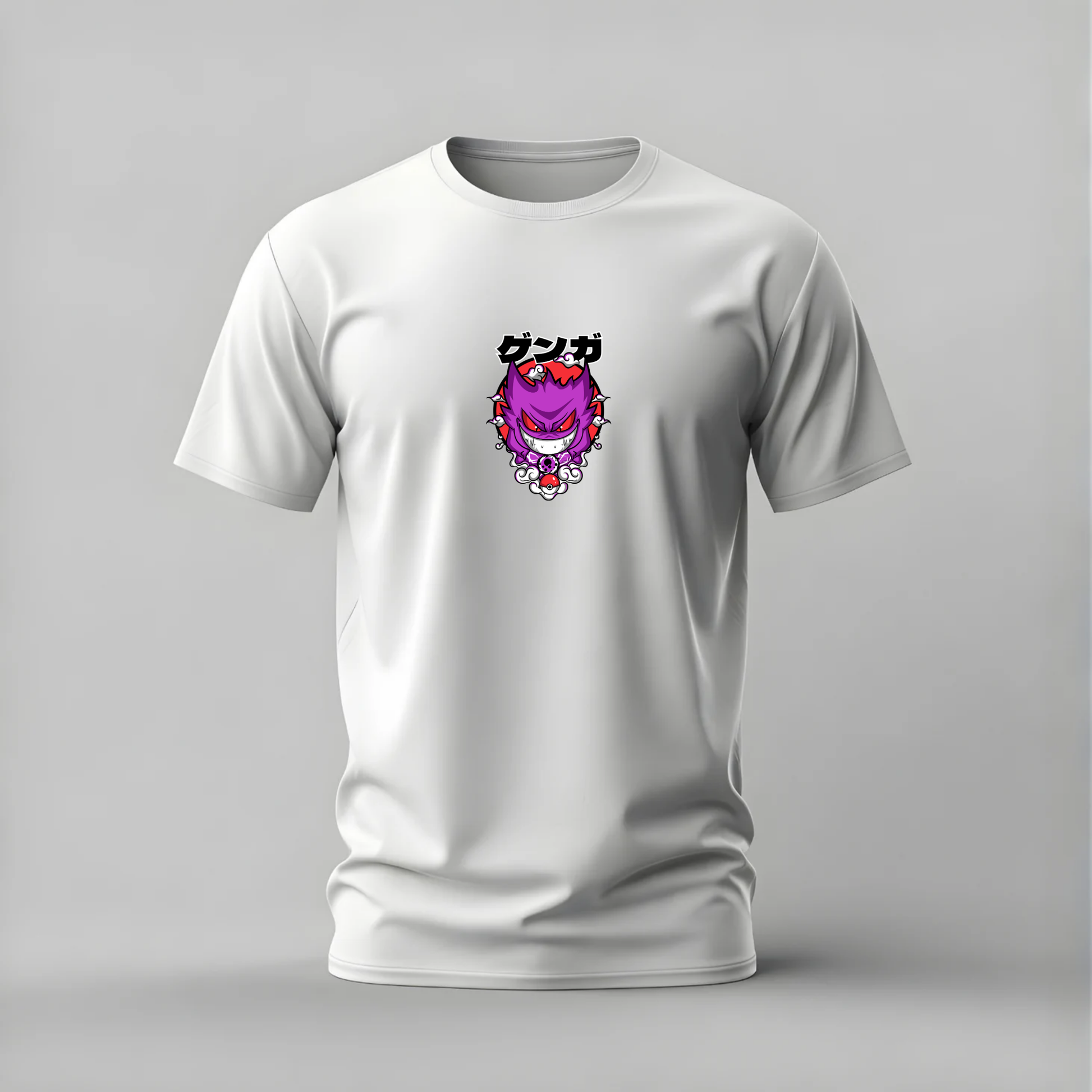 gengar tshirt; pokemon gengar shirt; gengar graphic tee; pokemon ghost tshirt; gengar anime shirt; unisex pokemon tee; men cotton tshirt; half sleeve printed tshirt; streetwear; casual wear; gengar merch; pokemon graphic shirt
