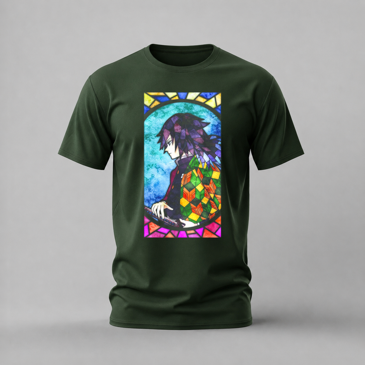 giyu tomioka tshirt; demon slayer shirt; water hashira graphic tee; anime giyu tshirt; unisex demon slayer tee; men cotton tshirt; half sleeve printed tshirt; anime merch; casual wear
