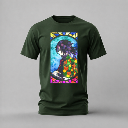 giyu tomioka tshirt; demon slayer shirt; water hashira graphic tee; anime giyu tshirt; unisex demon slayer tee; men cotton tshirt; half sleeve printed tshirt; anime merch; casual wear