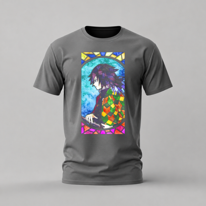 giyu tomioka tshirt; demon slayer shirt; water hashira graphic tee; anime giyu tshirt; unisex demon slayer tee; men cotton tshirt; half sleeve printed tshirt; anime merch; casual wear