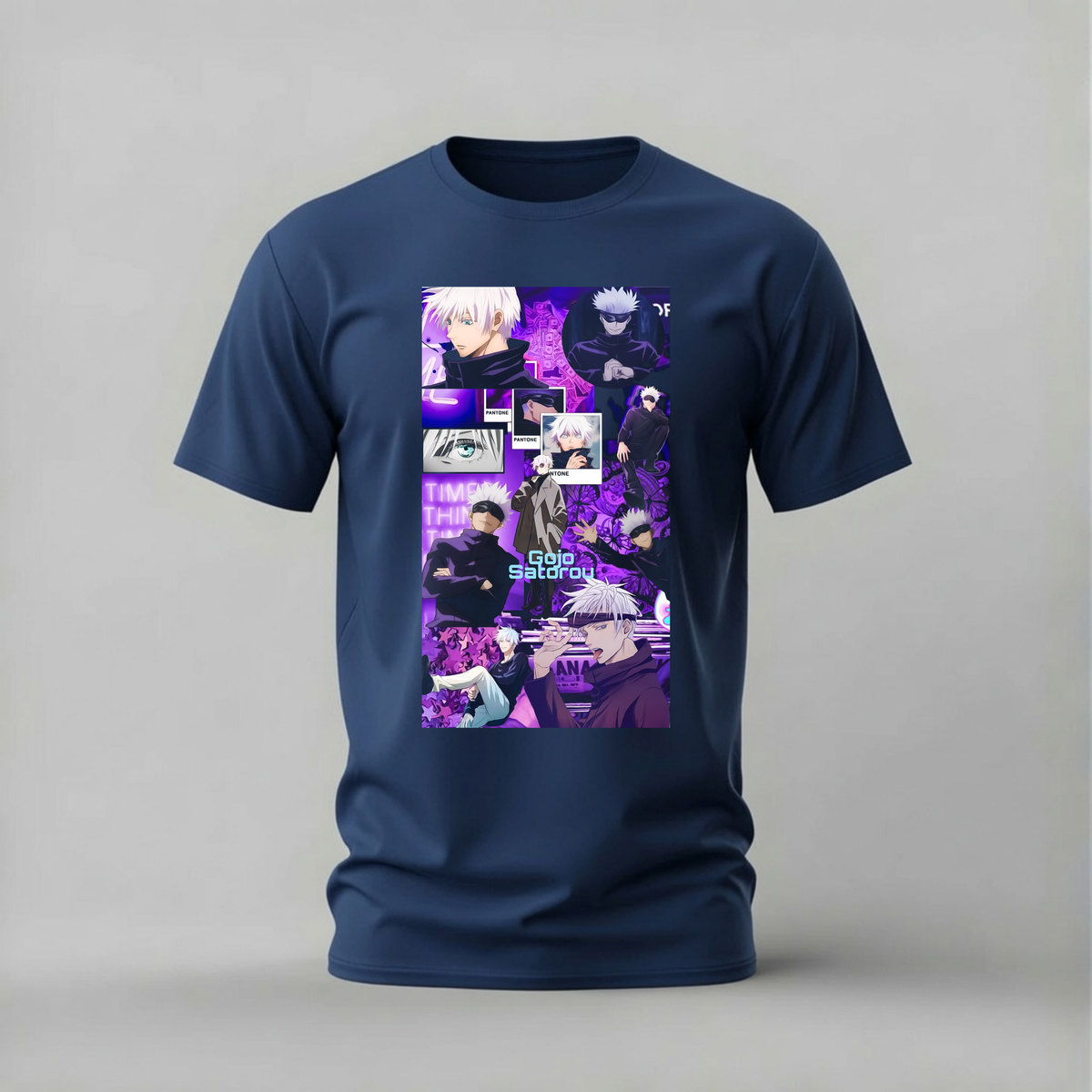 gojo satoru tshirt; jujutsu kaisen shirt; gojo collage graphic tee; anime gojo tshirt; unisex jujutsu tee; men cotton tshirt; half sleeve printed tshirt; anime merch; casual wear