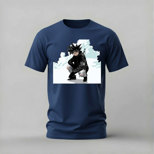 goku black street tshirt; all black goku shirt; goku black hoodie graphic tee; dark goku streetwear; unisex goku black tee; men cotton tshirt; half sleeve printed tshirt; anime merch; casual wear