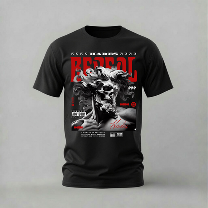 hades reveal tshirt; skull face hades shirt; mythology graphic tee; dark classical tshirt; unisex graphic tee; men cotton tshirt; half sleeve printed tshirt; street merch; casual wear