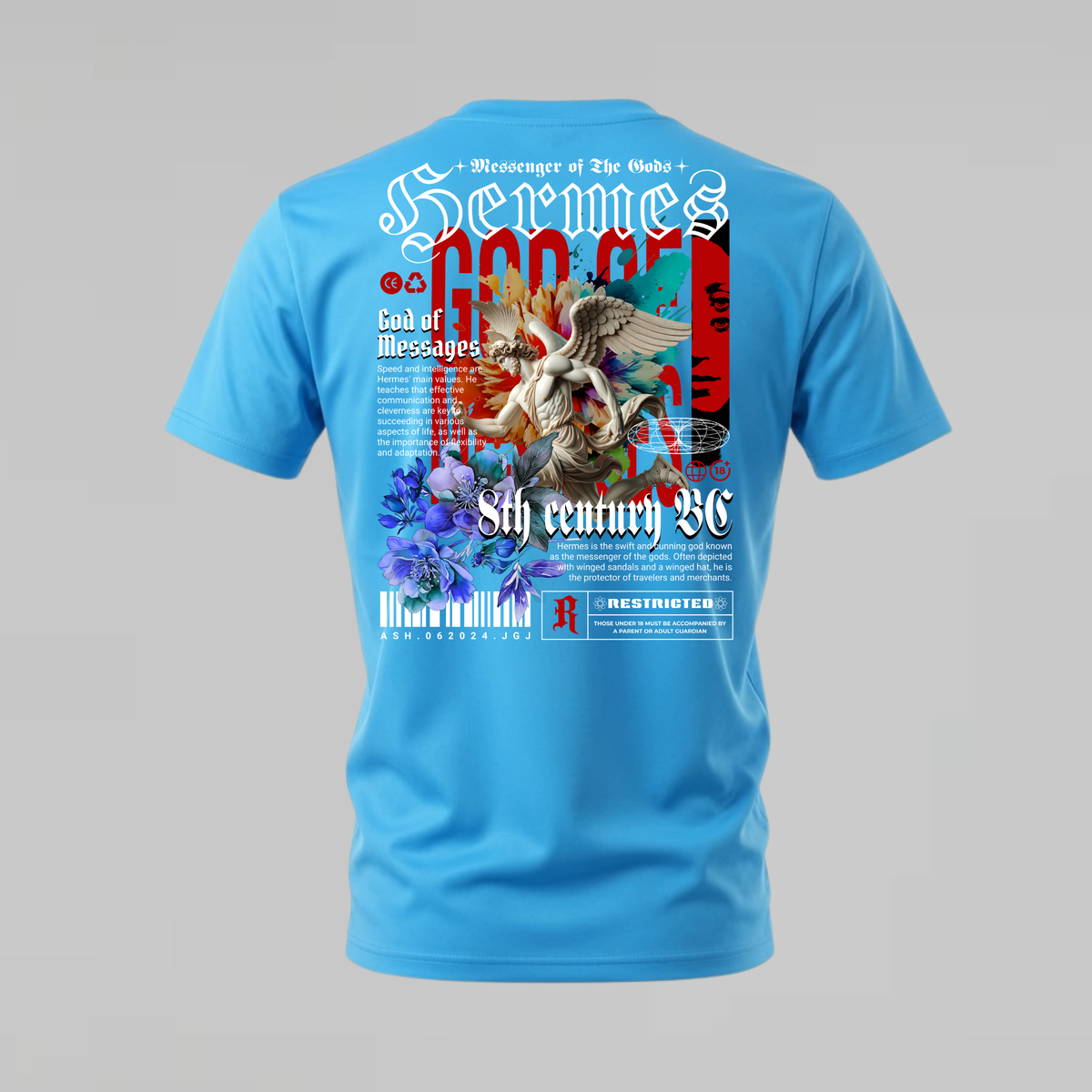 hermes tshirt; messenger of the gods shirt; hermes mythology graphic tee; god of messages tshirt; unisex graphic tee; men cotton tshirt; half sleeve printed tshirt; mythology merch; casual wear