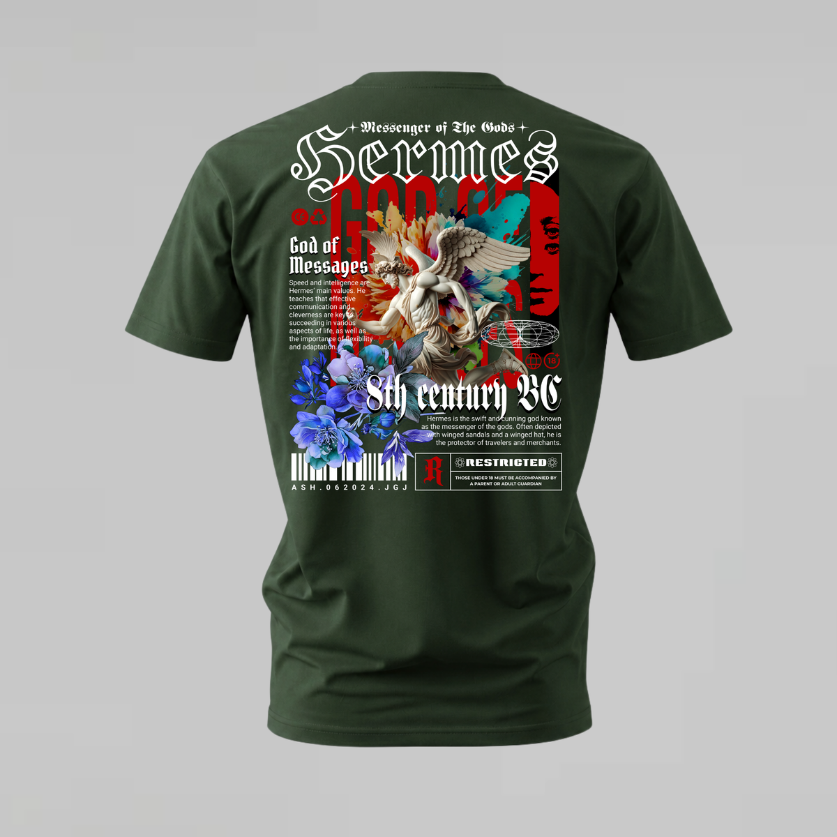 hermes tshirt; messenger of the gods shirt; hermes mythology graphic tee; god of messages tshirt; unisex graphic tee; men cotton tshirt; half sleeve printed tshirt; mythology merch; casual wearS