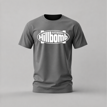 hillbomb skateboards tshirt; skate logo shirt; hillbomb graphic tee; skateboard brand tshirt; street skatewear; unisex skate tee; men cotton tshirt; half sleeve printed tshirt; streetwear; casual wear; skate merch; hillbomb logo shirt
