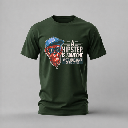 hipster monkey tshirt; cool ape shirt; hipster style graphic tee; monkey with glasses tshirt; streetwear ape shirt; unisex animal tee; men cotton tshirt; half sleeve printed tshirt; streetwear; casual wear; monkey merch; hipster graphic shirt
