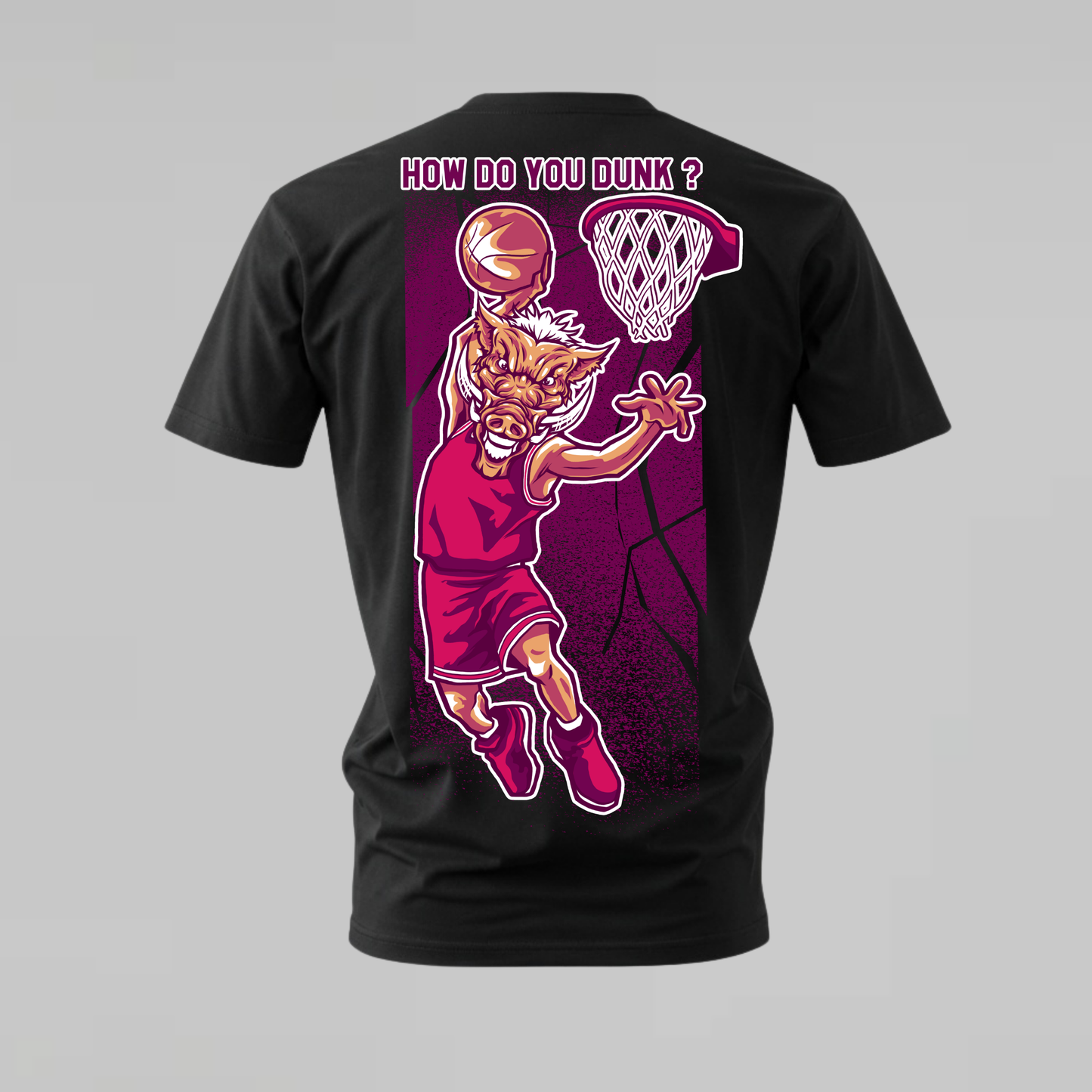 how do you dunk tshirt; boar basketball shirt; dunk graphic tee; animal sports tshirt; unisex graphic tee; men cotton tshirt; half sleeve printed tshirt; street merch; casual wear