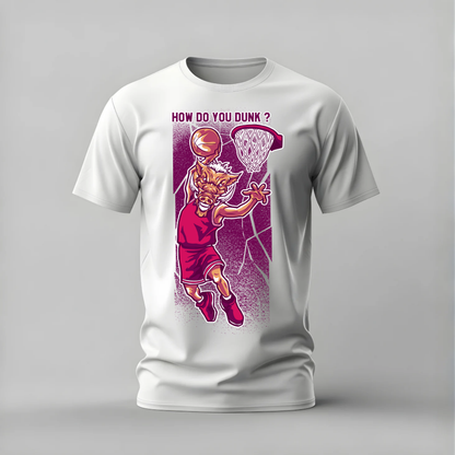 how do you dunk tshirt; warthog basketball shirt; dunk warthog graphic tee; animal basketball tshirt; funny dunk shirt; unisex warthog tee; men cotton tshirt; half sleeve printed tshirt; streetwear; casual wear; warthog merch; basketball graphic shirt
