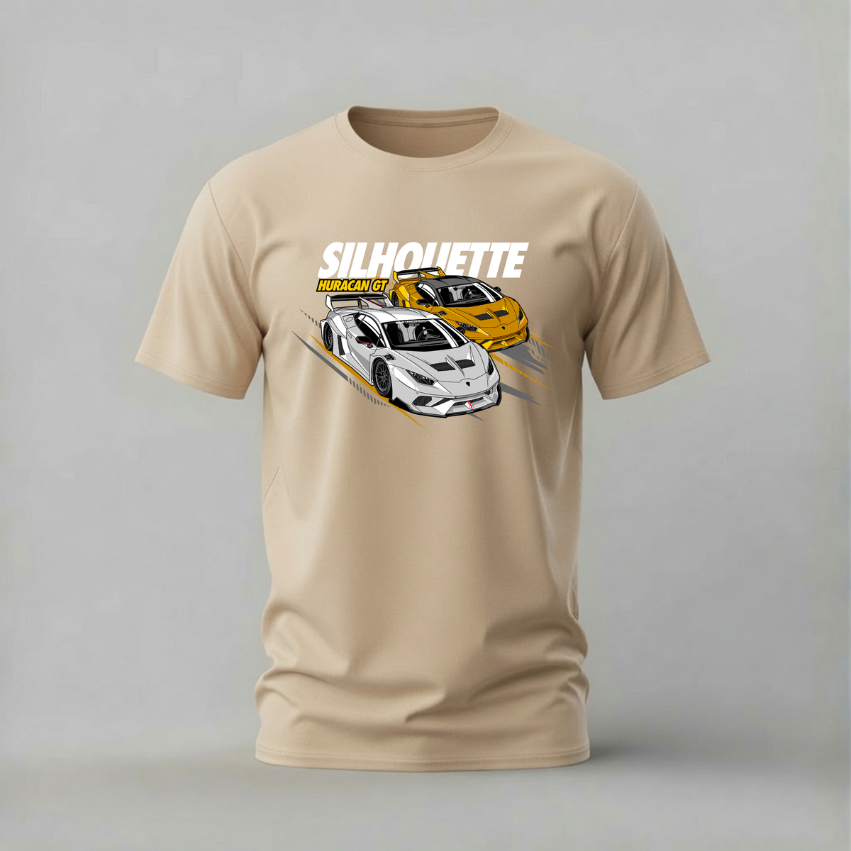 huracan gt tshirt; lamborghini huracan shirt; white gold lambo graphic tee; lamborghini racing tshirt; unisex car tee; men cotton tshirt; half sleeve printed tshirt; car merch; casual wear