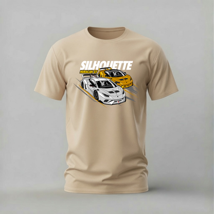 huracan gt tshirt; lamborghini huracan shirt; white gold lambo graphic tee; lamborghini racing tshirt; unisex car tee; men cotton tshirt; half sleeve printed tshirt; car merch; casual wear