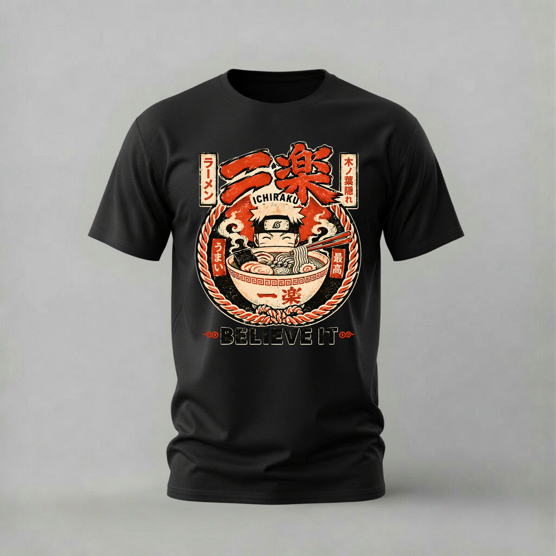 ichiraku ramen tshirt; naruto ramen shirt; ichiraku graphic tee; naruto food tshirt; ramen anime shirt; unisex naruto tee; men cotton tshirt; half sleeve printed tshirt; streetwear; casual wear; naruto merch; ramen graphic shirt
