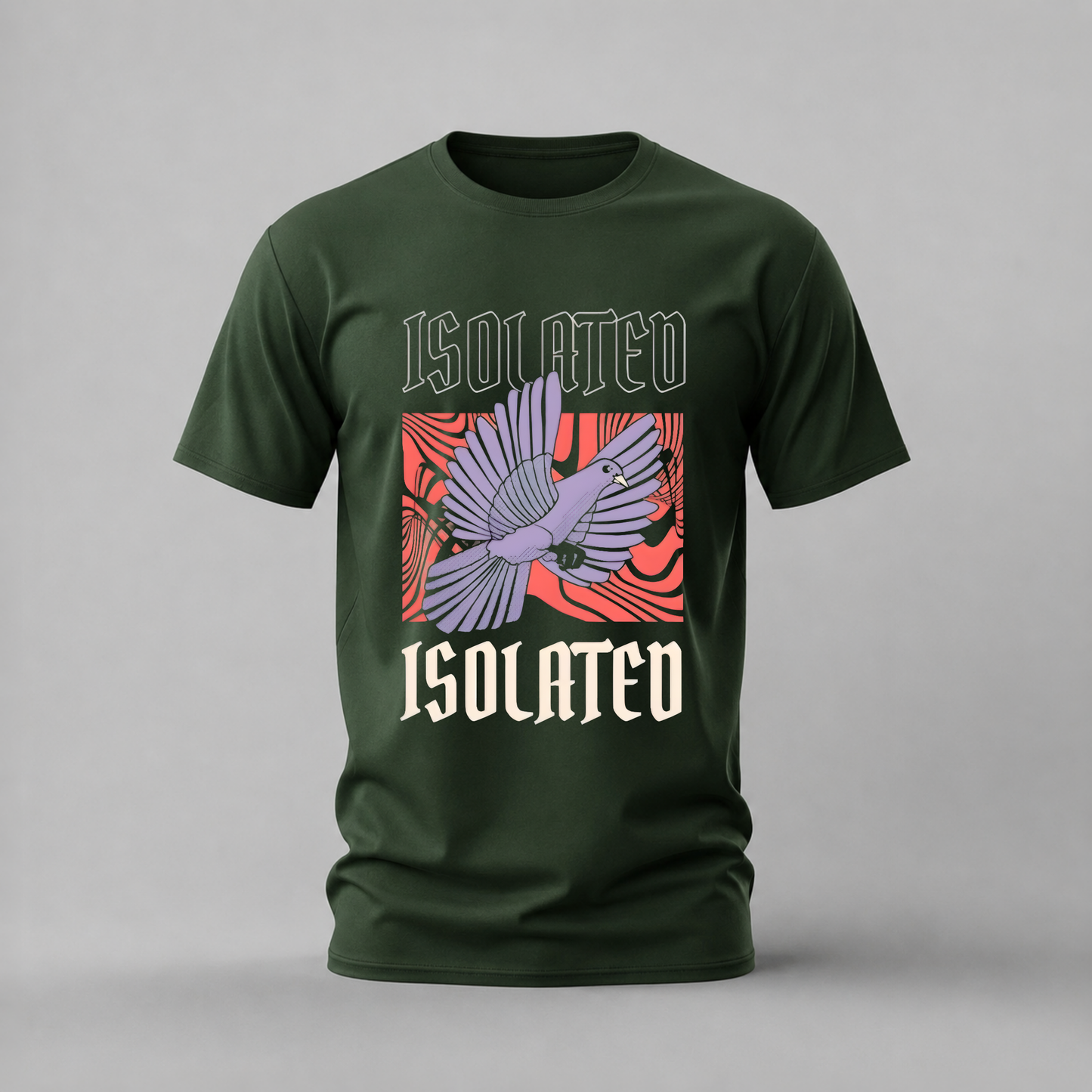 isolated tshirt; bird graphic shirt; isolated bird graphic tee; purple bird tshirt; isolated design shirt; unisex bird tee; men cotton tshirt; half sleeve printed tshirt; streetwear; casual wear; bird merch; isolated graphic shirt
