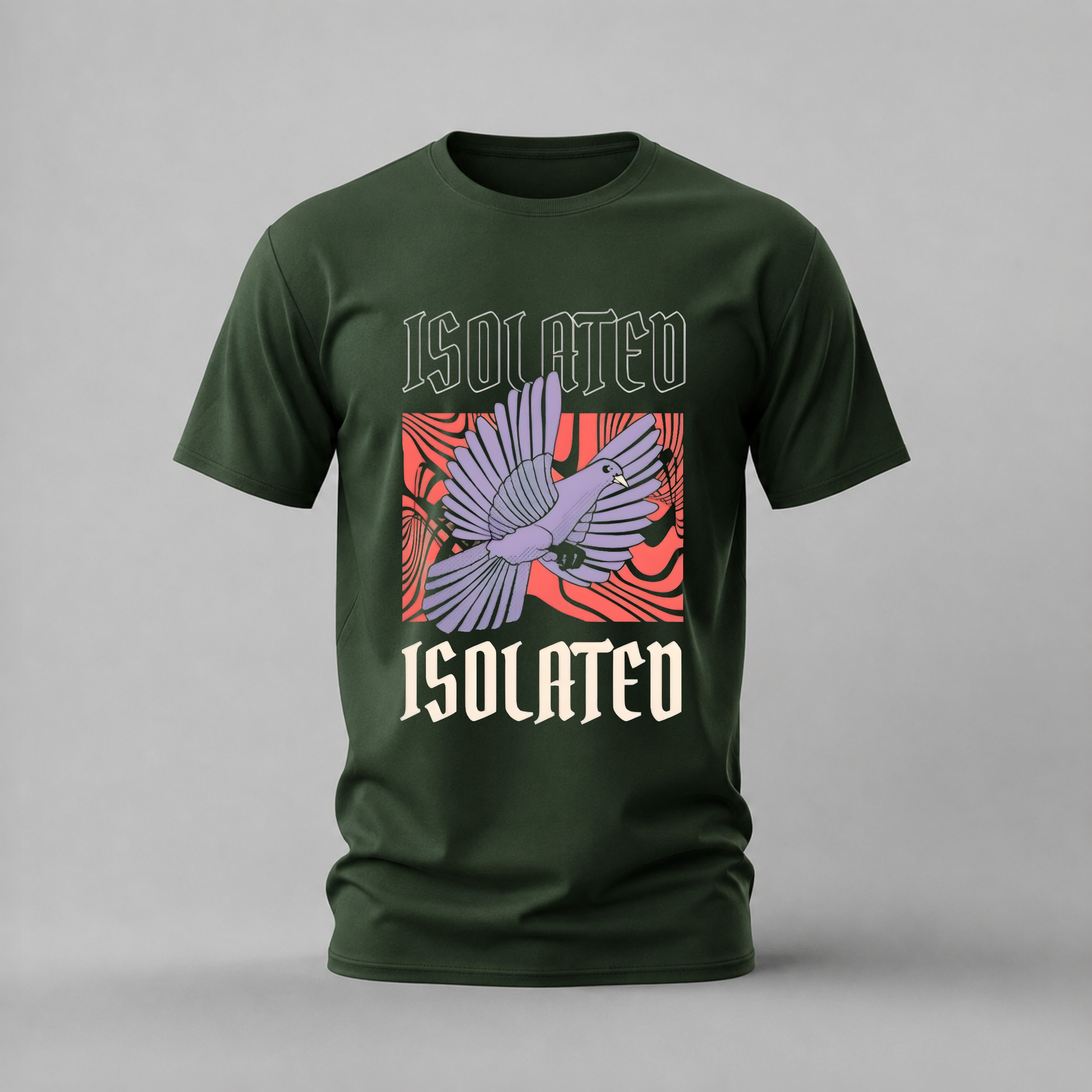 isolated tshirt; bird graphic shirt; isolated bird graphic tee; purple bird tshirt; isolated design shirt; unisex bird tee; men cotton tshirt; half sleeve printed tshirt; streetwear; casual wear; bird merch; isolated graphic shirt
