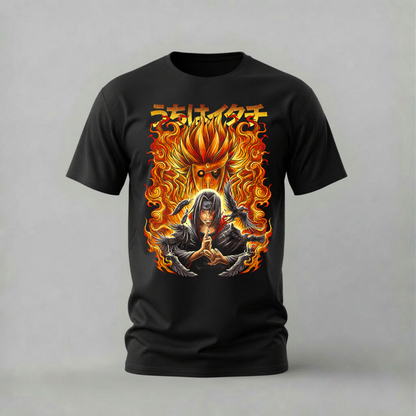 itachi susanoo tshirt; naruto itachi fire shirt; uchiha susanoo graphic tee; itachi crows tshirt; unisex itachi susanoo tee; men cotton tshirt; half sleeve printed tshirt; anime merch; casual wear