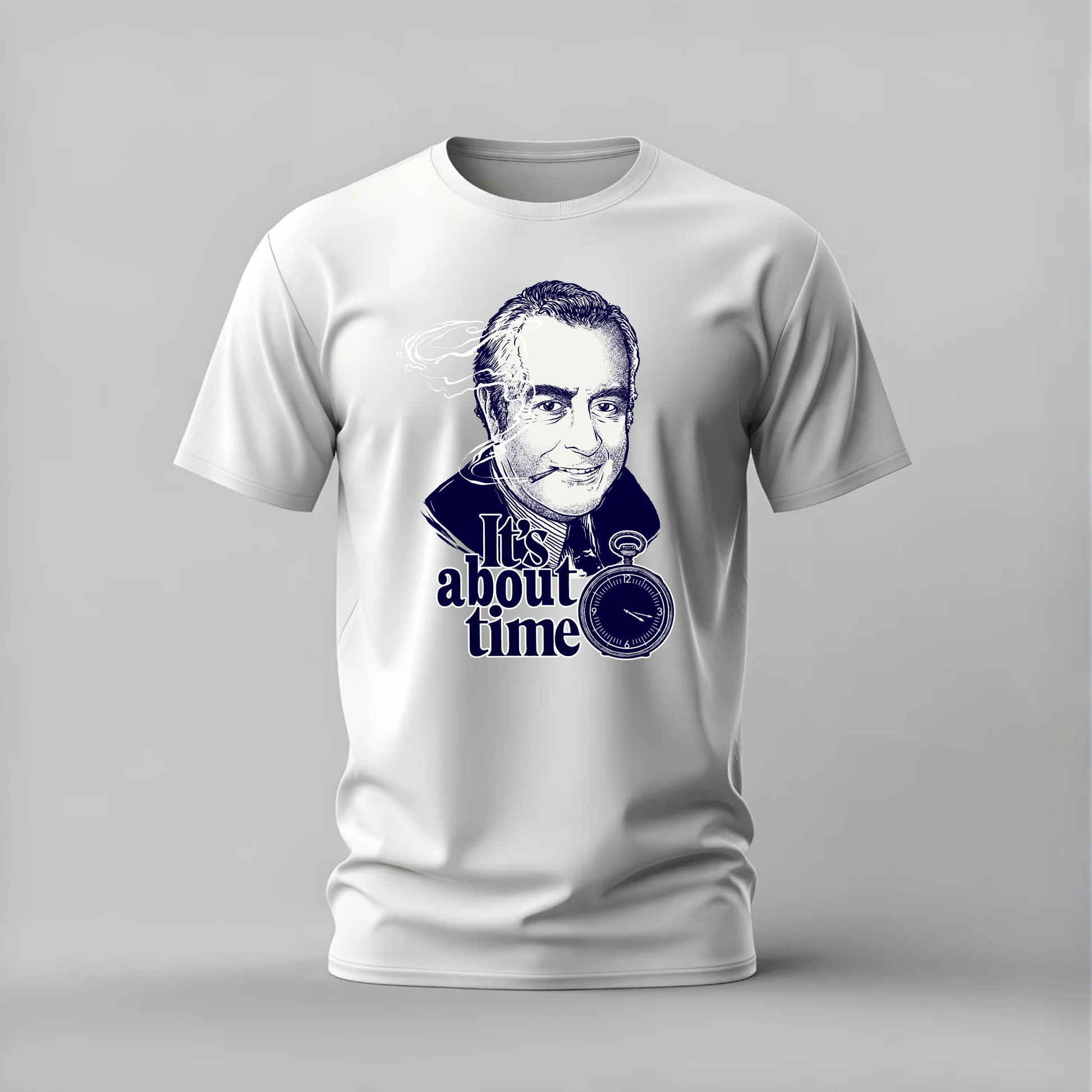 its about time tshirt; vintage man shirt; stopwatch graphic tee; classic portrait tshirt; retro time shirt; unisex vintage tee; men cotton tshirt; half sleeve printed tshirt; streetwear; casual wear; vintage merch; time graphic shirt

