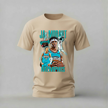 ja morant tshirt; memphis grizzlies shirt; ja morant graphic tee; nba ja morant tshirt; grizzlies 12 shirt; unisex basketball tee; men cotton tshirt; half sleeve printed tshirt; streetwear; casual wear; ja morant merch; nba graphic shirt
