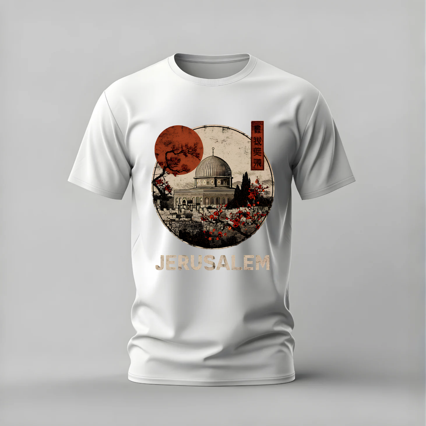 jerusalem tshirt; dome of the rock shirt; jerusalem graphic tee; holy city tshirt; dome architecture shirt; cultural jerusalem tee; unisex city tshirt; men cotton tshirt; half sleeve printed tshirt; streetwear; casual wear; jerusalem merch; faith shirt
