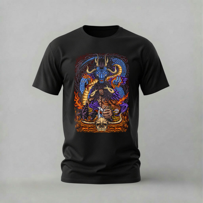 kaido dragons tshirt; one piece kaido shirt; emperor dragon graphic tee; kaido fire tshirt; unisex kaido dragons tee; men cotton tshirt; half sleeve printed tshirt; anime merch; casual wear