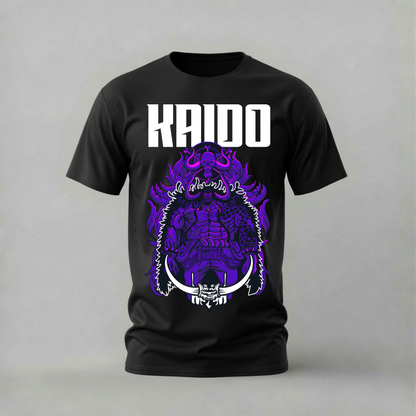 kaido one piece tshirt; kaido yonko shirt; one piece kaido graphic tee; dragon kaido tshirt; strongest creature shirt; unisex kaido tee; men cotton tshirt; half sleeve printed tshirt; streetwear; casual wear; one piece merch; anime graphic shirt
