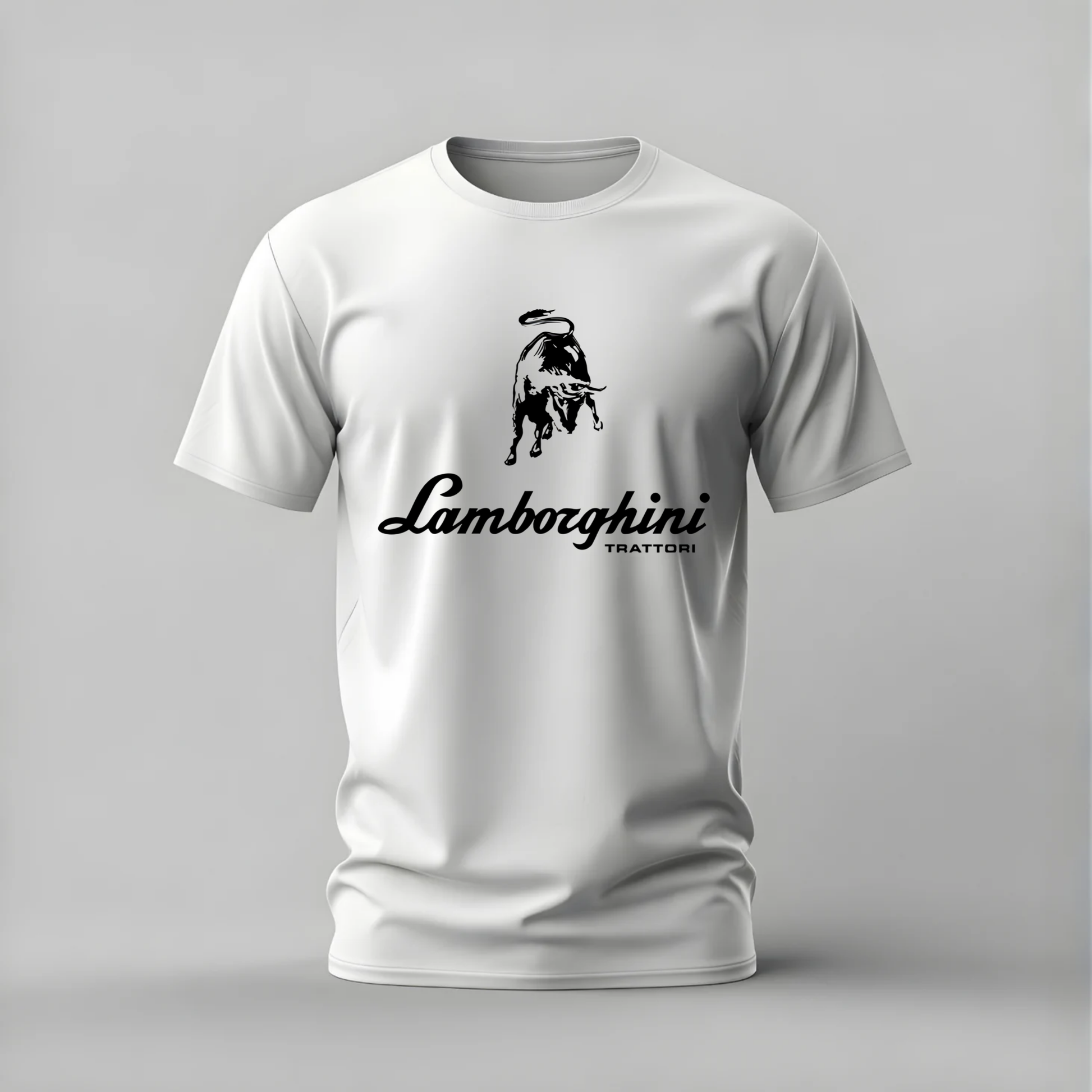 lamborghini trattori tshirt; lamborghini tractor shirt; trattori logo graphic; lamborghini heritage tee; tractor bull logo; unisex lamborghini tshirt; men cotton tshirt; half sleeve printed tshirt; streetwear; casual wear; lamborghini merch; tractor fan shirt
