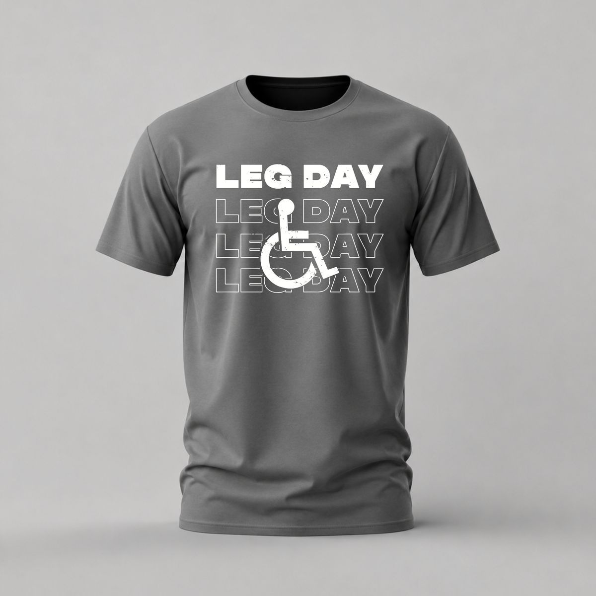 leg day tshirt; leg day gym shirt; wheelchair logo tee; fitness graphic tshirt; unisex gym tee; men cotton tshirt; half sleeve printed tshirt; motivational merch; casual wear