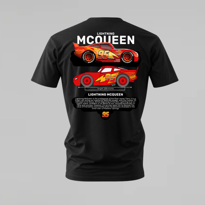 lightning mcqueen tshirt; cars 95 shirt; mcqueen graphic tee; pixar cars tshirt; racing car shirt; unisex mcqueen tee; men cotton tshirt; half sleeve printed tshirt; streetwear; casual wear; cars merch; racing graphic shirt