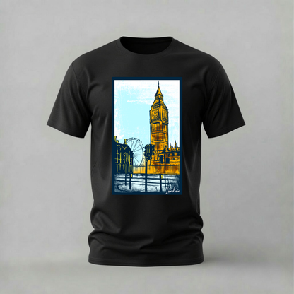 london big ben tshirt; london city shirt; big ben graphic tee; london landmark tshirt; travel london shirt; unisex london tee; men cotton tshirt; half sleeve printed tshirt; streetwear; casual wear; london merch; city graphic shirt
