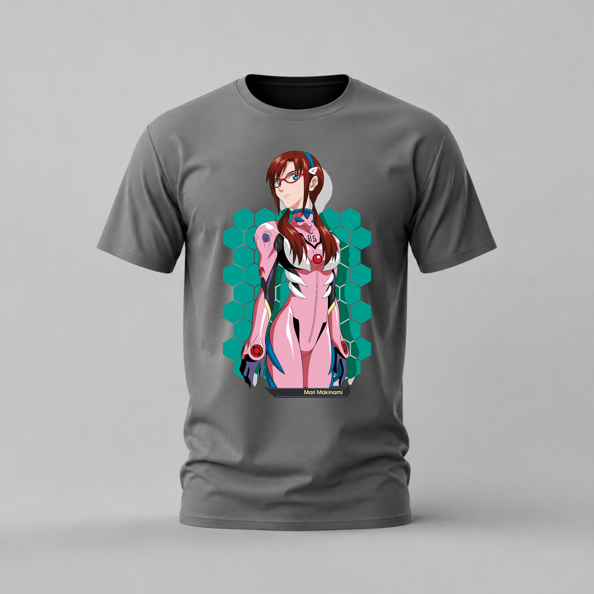 mari makinami tshirt; evangelion shirt; mari graphic tee; evangelion character tshirt; mari anime shirt; unisex anime tee; men cotton tshirt; half sleeve printed tshirt; streetwear; casual wear; mari merch; evangelion graphic shirt
