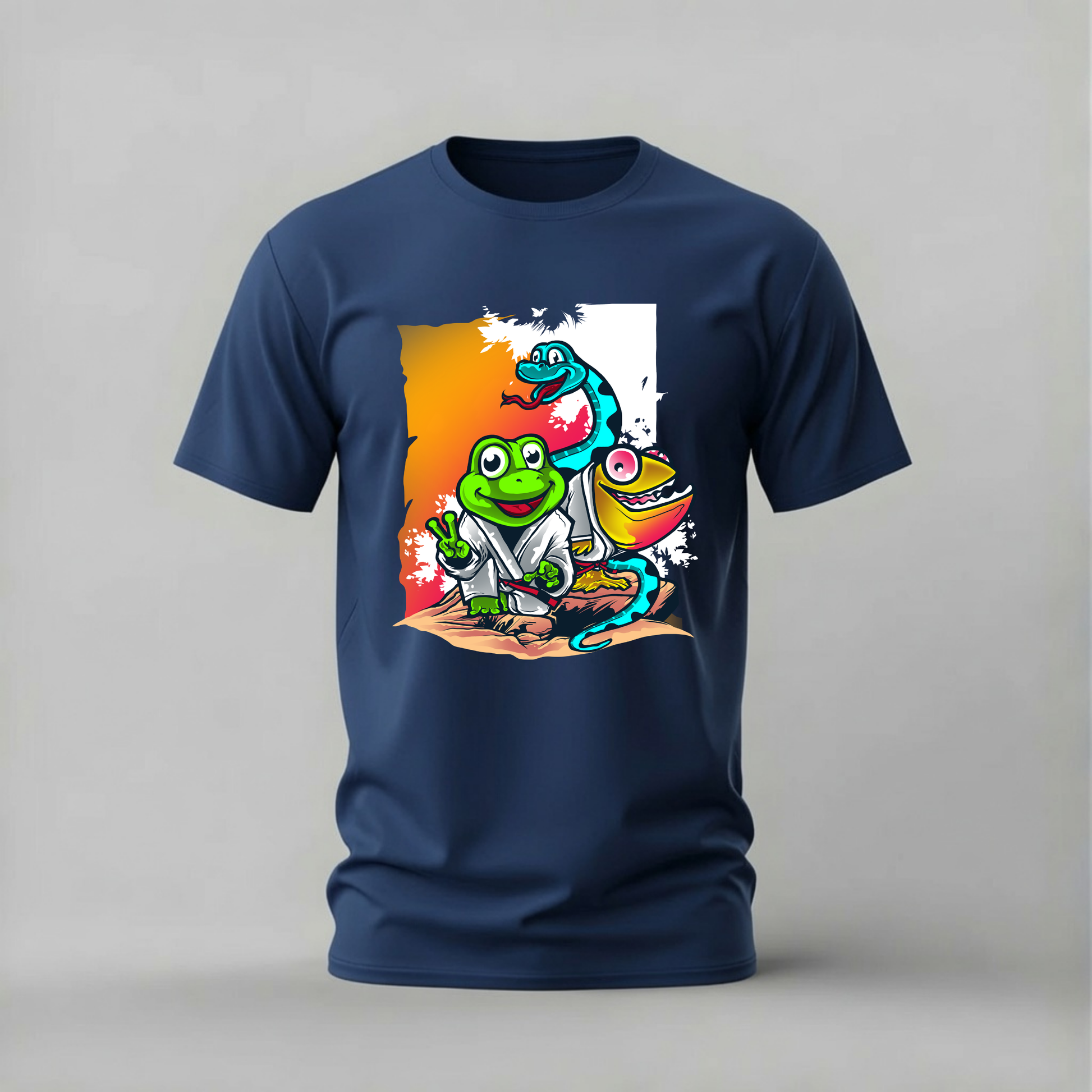 martial arts frog tshirt; karate frog shirt; animal martial arts graphic tee; frog sensei tshirt; cute karate animals shirt; unisex frog tee; men cotton tshirt; half sleeve printed tshirt; streetwear; casual wear; frog merch; animal graphic shirt
