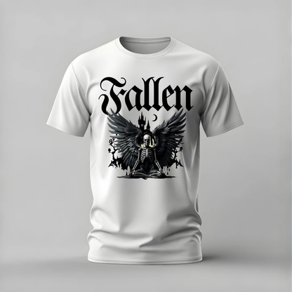 meditating skeleton tshirt; winged skeleton shirt; soul skeleton graphic tee; gothic meditation tshirt; dark wings skeleton shirt; unisex skeleton tee; men cotton tshirt; half sleeve printed tshirt; streetwear; casual wear; skeleton merch; gothic graphic shirt