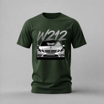 mercedes w212 tshirt; mercedes e class shirt; w212 graphic tee; mercedes front view tshirt; luxury car shirt; unisex car tee; men cotton tshirt; half sleeve printed tshirt; streetwear; casual wear; mercedes merch; car graphic shirt
