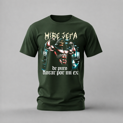 mire jefa tshirt; hooded skeleton shirt; spanish streetwear graphic tee; mire jefa design tshirt; unisex graphic tee; men cotton tshirt; half sleeve printed tshirt; street merch; casual wear