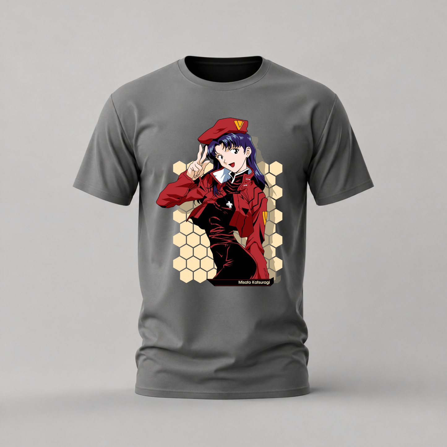 misato katsuragi tshirt; evangelion shirt; misato graphic tee; evangelion character tshirt; misato anime shirt; unisex anime tee; men cotton tshirt; half sleeve printed tshirt; streetwear; casual wear; misato merch; evangelion graphic shirt
