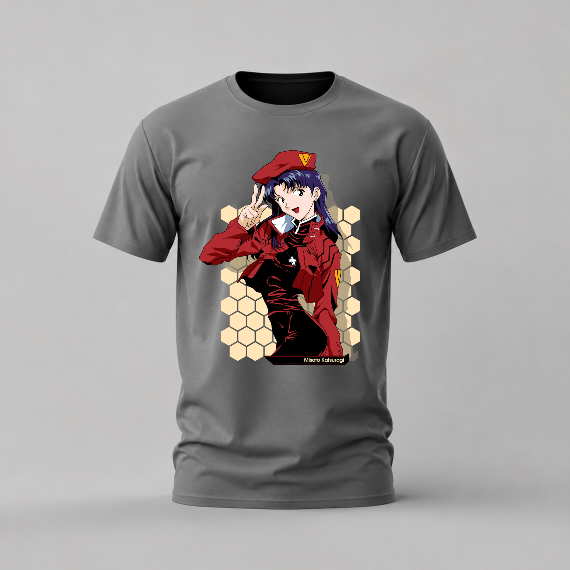 misato katsuragi tshirt; evangelion shirt; misato graphic tee; evangelion character tshirt; misato anime shirt; unisex anime tee; men cotton tshirt; half sleeve printed tshirt; streetwear; casual wear; misato merch; evangelion graphic shirt
