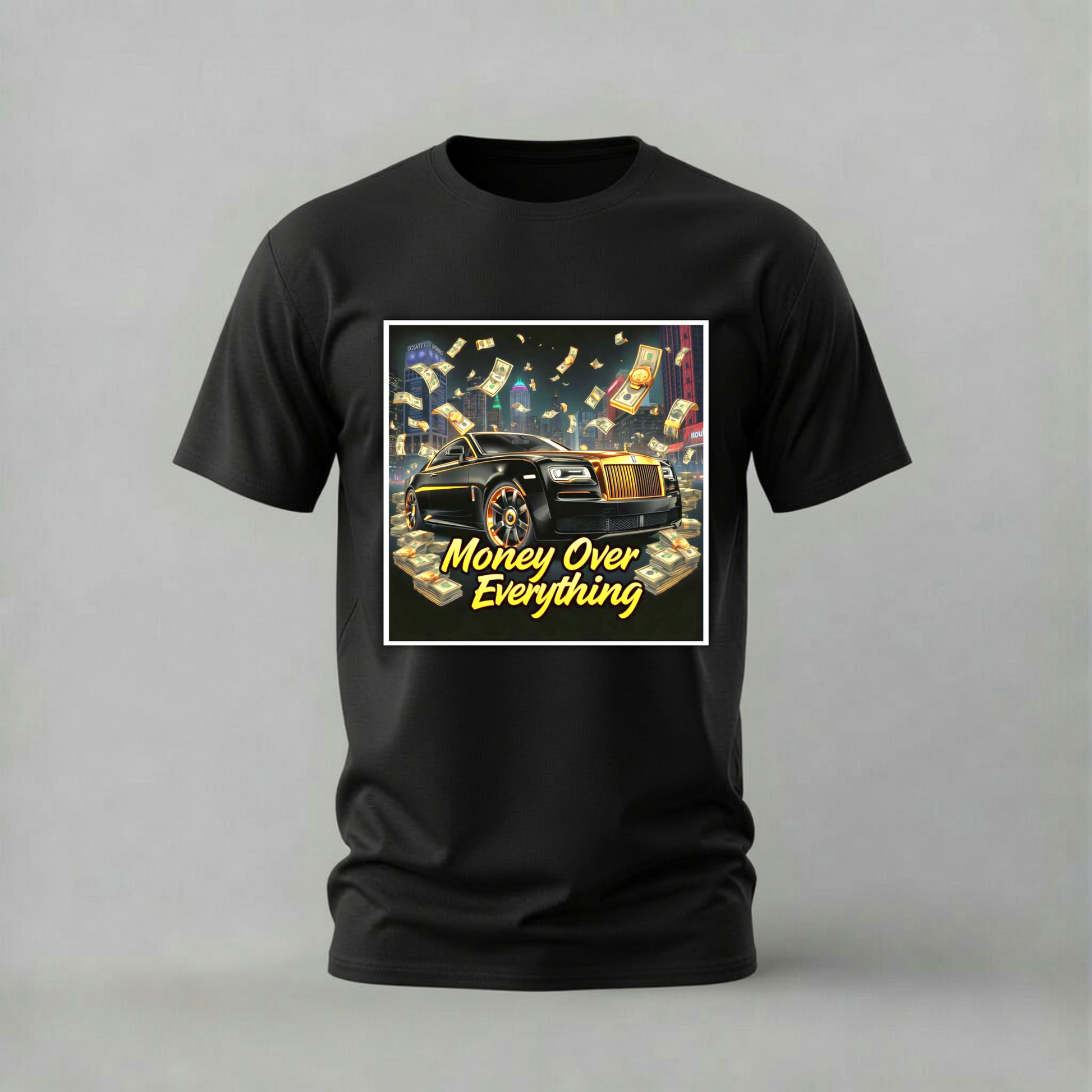 money over everything tshirt; rolls royce shirt; money over everything graphic tee; luxury car tshirt; cash car shirt; unisex luxury tee; men cotton tshirt; half sleeve printed tshirt; streetwear; casual wear; money merch; luxury graphic shirt

