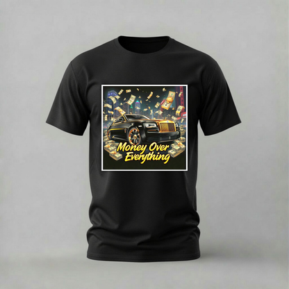 money over everything tshirt; rolls royce shirt; money over everything graphic tee; luxury car tshirt; cash car shirt; unisex luxury tee; men cotton tshirt; half sleeve printed tshirt; streetwear; casual wear; money merch; luxury graphic shirt
