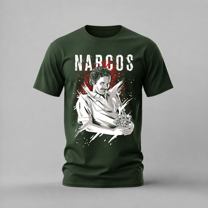 narcos pablo tshirt; escobar money shirt; pablo graphic tee; narcos series tshirt; unisex statement tee; men cotton tshirt; half sleeve printed tshirt; streetwear merch; casual wear