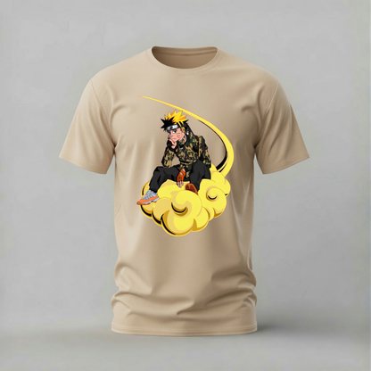 naruto nimbus tshirt; bape naruto shirt; flying nimbus graphic tee; streetwear naruto tshirt; unisex naruto nimbus tee; men cotton tshirt; half sleeve printed tshirt; anime merch; casual wear