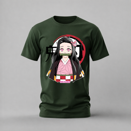 nezuko tshirt; demon slayer shirt; nezuko graphic tee; demon slayer character tshirt; anime nezuko shirt; unisex anime tee; men cotton tshirt; half sleeve printed tshirt; streetwear; casual wear; nezuko merch; demon slayer graphic shirt
